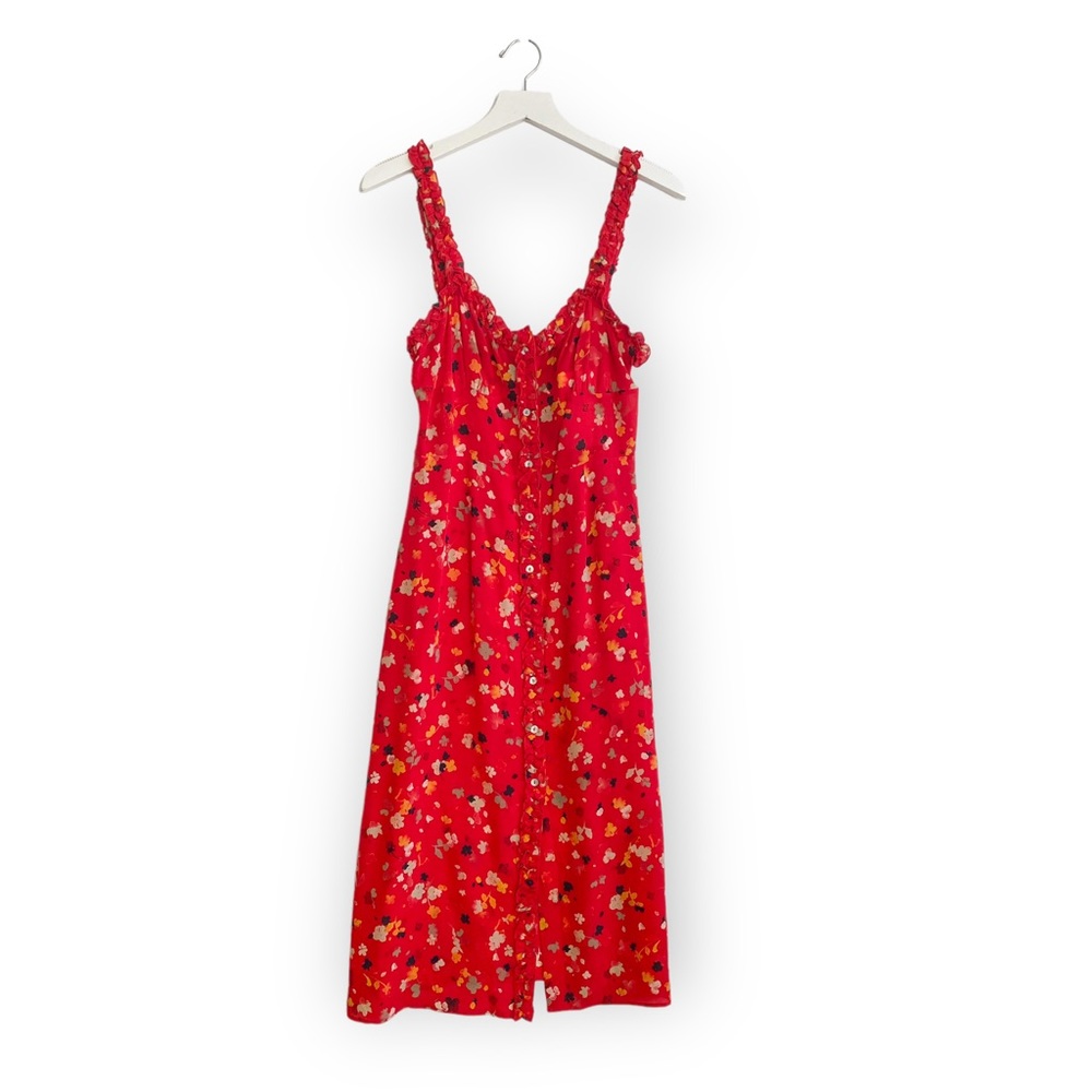 Realisation Par Juliet Silk Midi Dress in Rouge Fleur Size M
